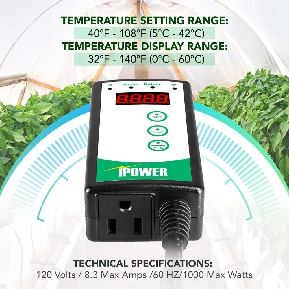 iPower‎ Digital Heat Mat Thermostat Controller Seed Germination Reptiles Brewing